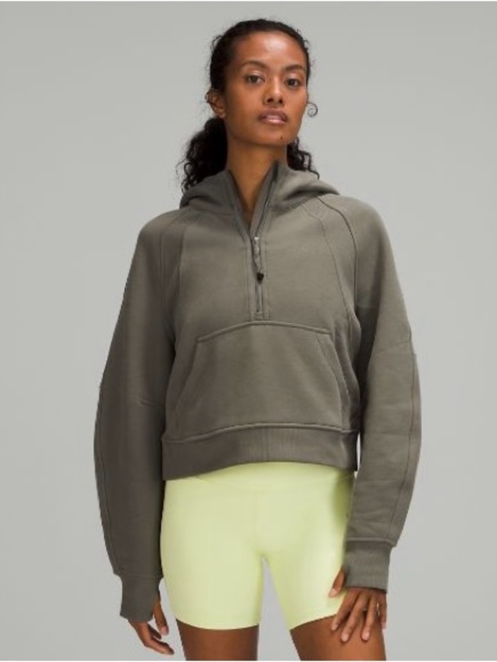 lululemon athletica Olive Half-Zip Hooded Sweatshirt